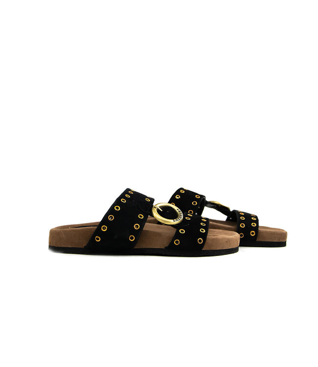 Lazamani Slipper Straps Buckle Black