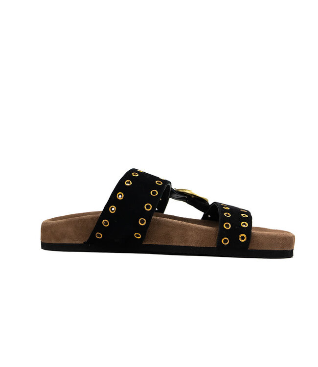 Lazamani Slipper Straps Buckle Black