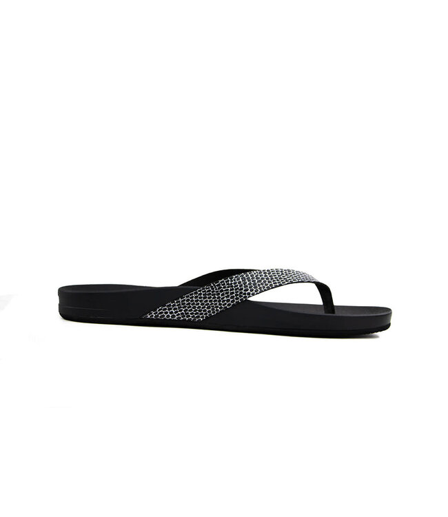Reef Slipper Cushion Court Black Sassy