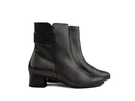 Hassia Hassia Enkellaars Schwarz Lamé Siena H Hassia Hassia Enkellaars Schwarz Lamé Siena H