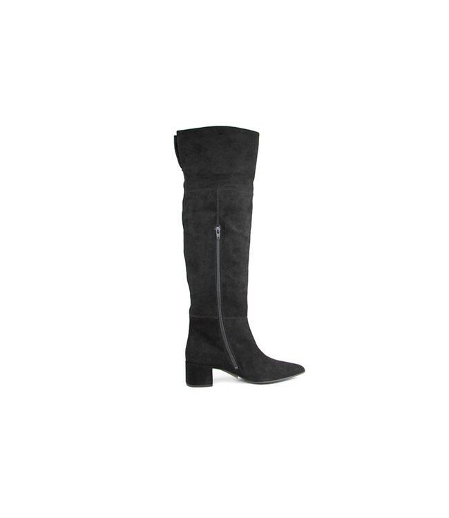 Hogl Kniestiefel Schwarz Velourkid