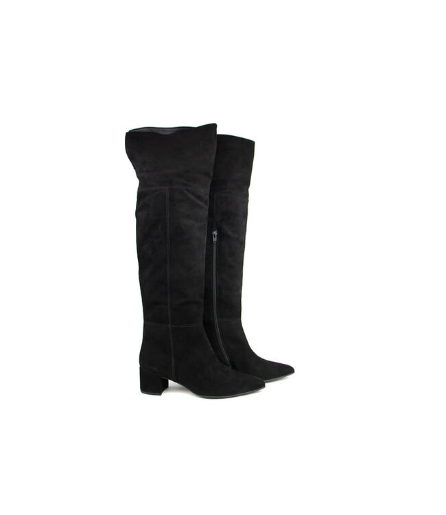 Hogl Kniestiefel Schwarz Velourkid