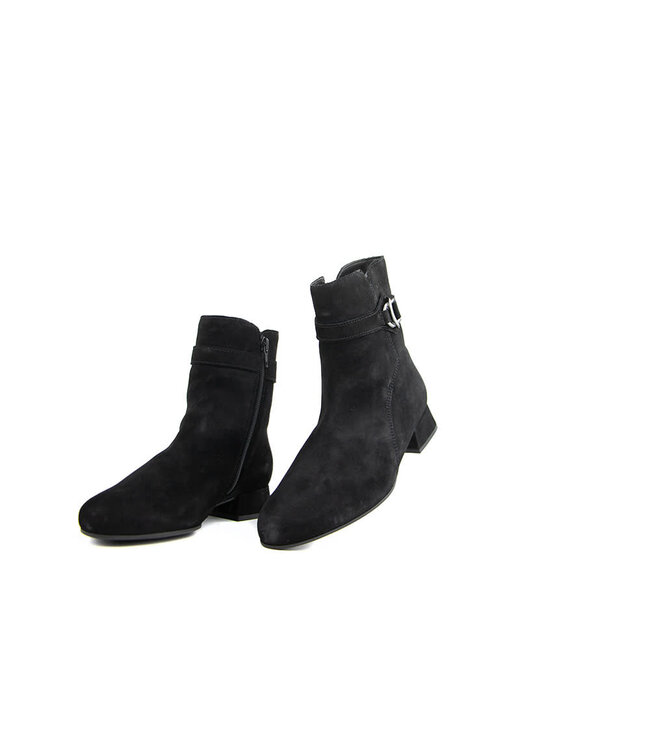 Gabor Stiefelette Schnalle Schwarz Samtchevreau