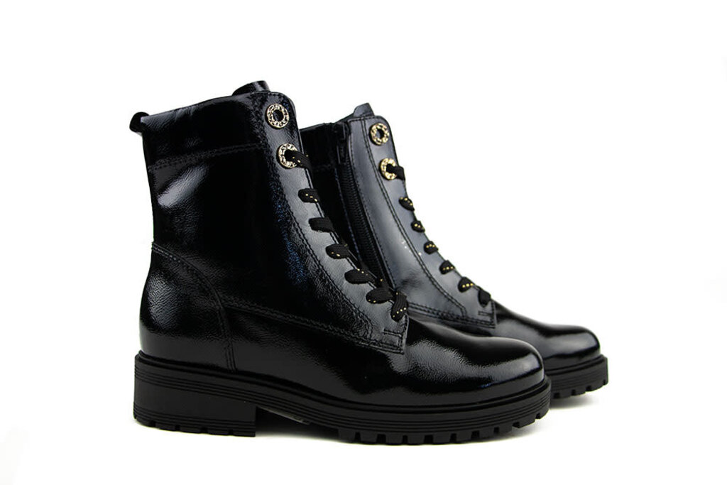 Gabor Gabor Veterboot Schwarz Knautschlack