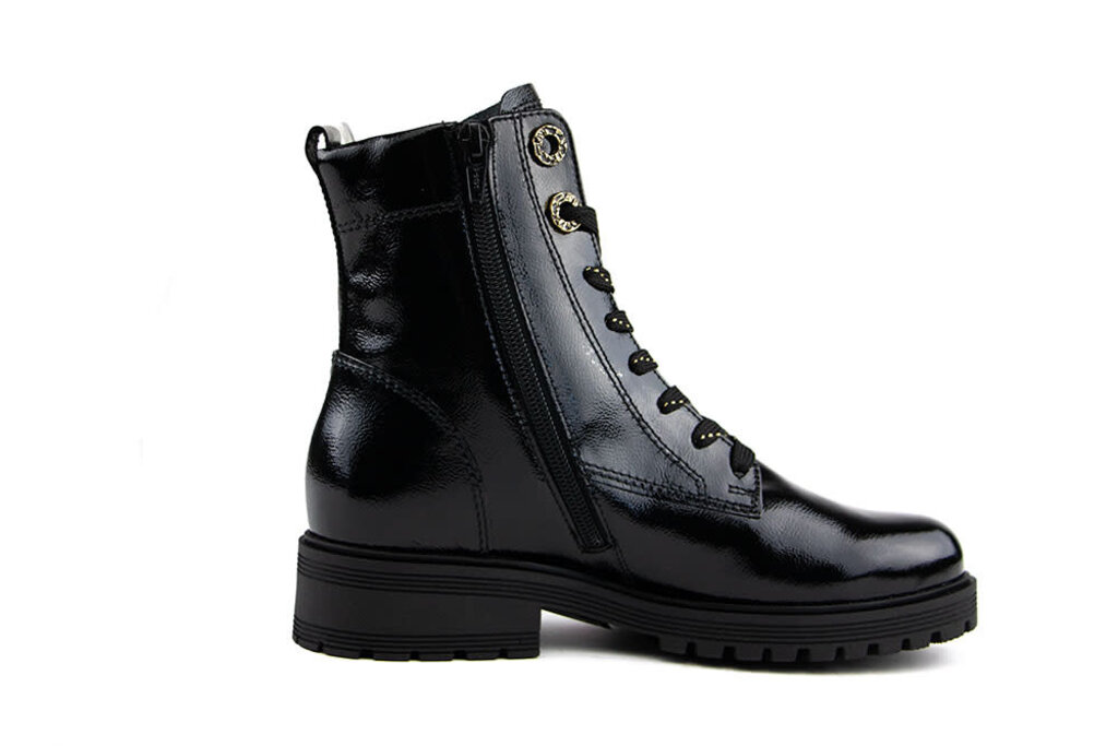 Gabor Gabor Veterboot Schwarz Knautschlack