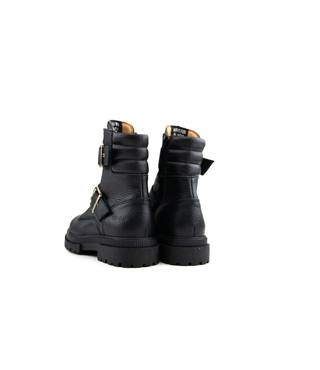 Red Rag Bikerboot Buckles Black Nappa