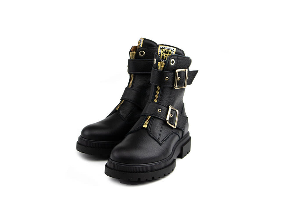 Red-Rag Red Rag Bikerboot Gespen Black Nappa
