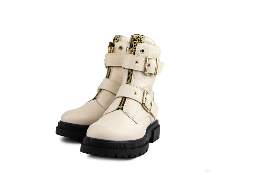 Red-Rag Red Rag Bikerboot Buckles Beige Nappa