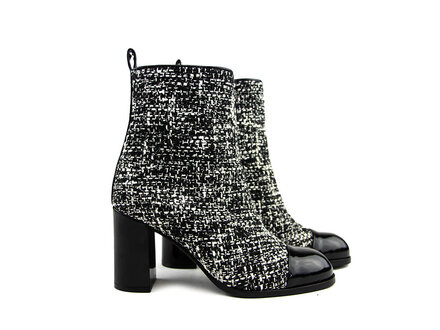 Eva Luna Eva Luna Enkellaars Ivana Nero Tweed Vernice Eva Luna Eva Luna Enkellaars Ivana Nero Tweed Vernice