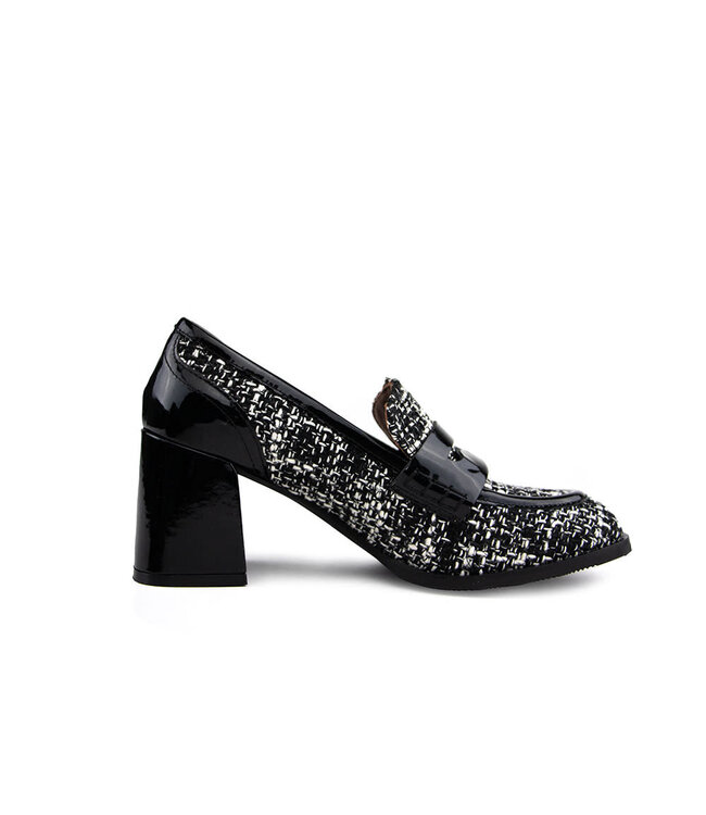 Eva Luna Pump Camilla Nero Tweed Vernice