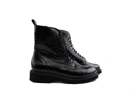 Durea Durea Veterboot Zwart Print K Durea Durea Veterboot Zwart Print K