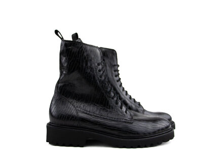 Durea Durea Veterboot Zwart Print H Durea Durea Veterboot Zwart Print H