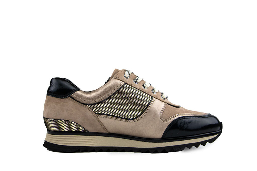 Hassia Hassia Sneaker Taupe Schwarz Pixel