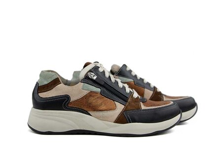 Durea Durea Sneaker Zwart Vachetta Cognac H Durea Durea Sneaker Zwart Vachetta Cognac H