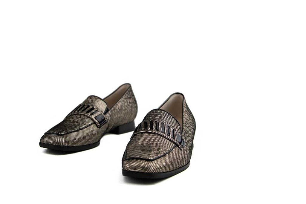 Hassia Hassia Loafer Taupe Schwarz Pixel Napoli