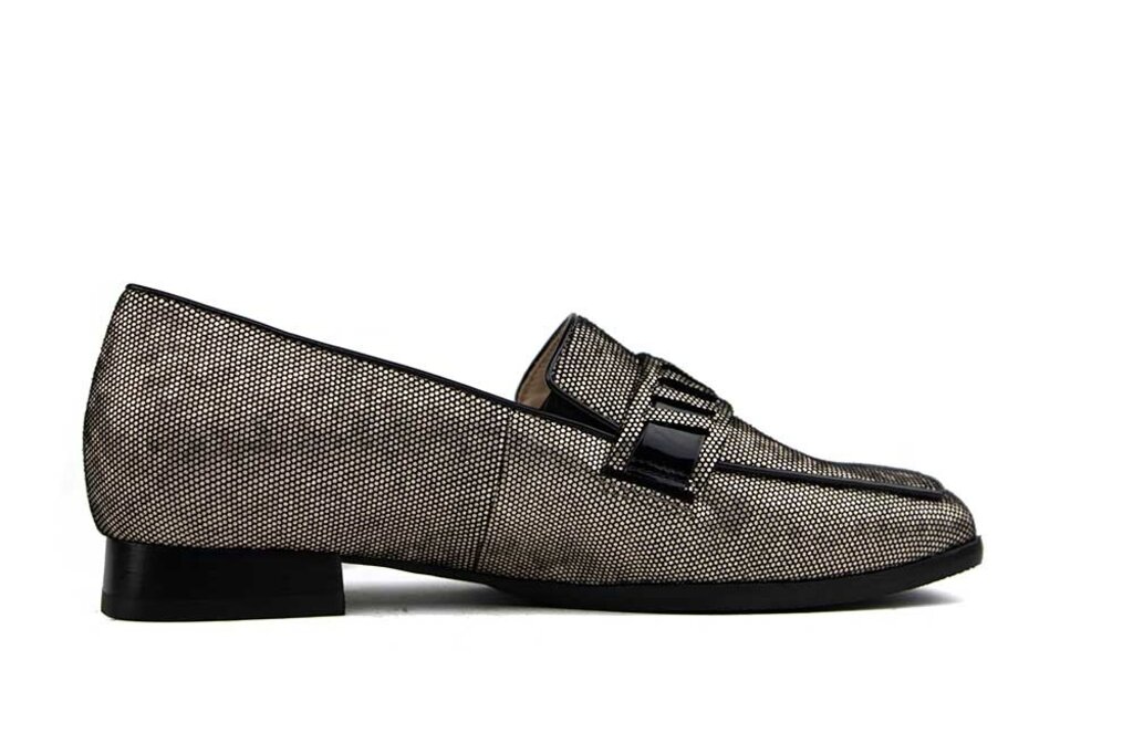 Hassia Hassia Loafer Taupe Schwarz Pixel Napoli