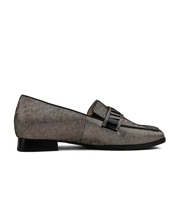 Hassia Loafer Taupe Schwarz Pixel Napoli