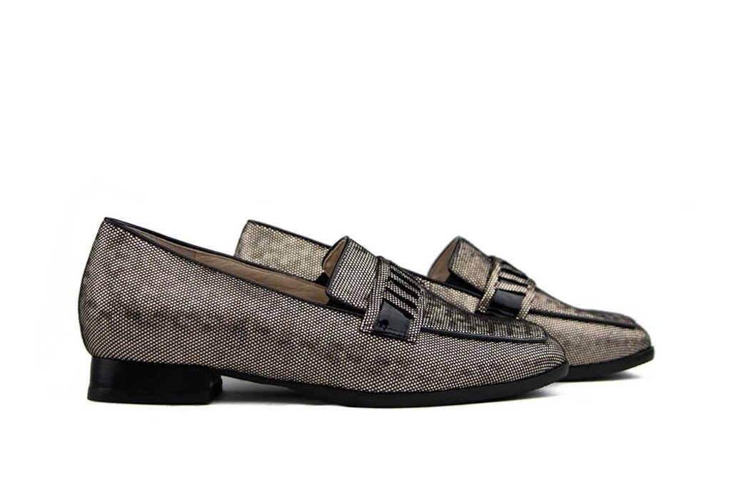 Hassia Hassia Loafer Taupe Schwarz Pixel Napoli