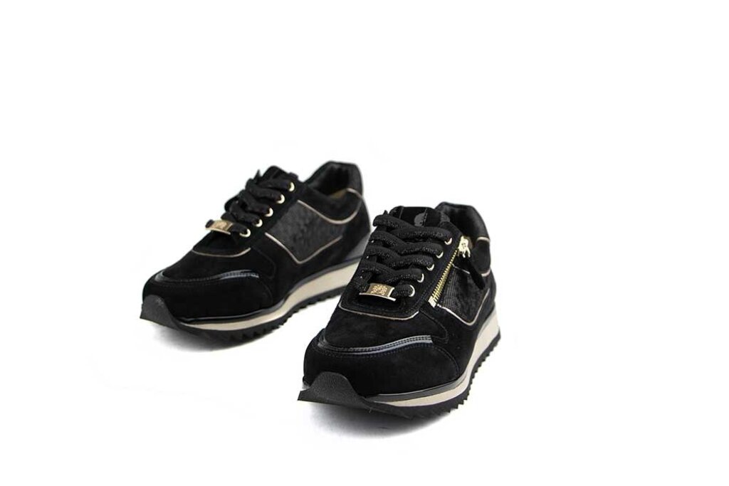 Hassia Hassia Sneaker Schwarz Taupe  Pixel Porto