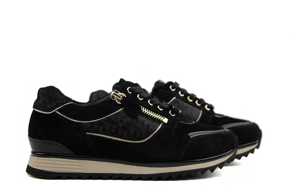 Hassia Hassia Sneaker Schwarz Taupe  Pixel Porto