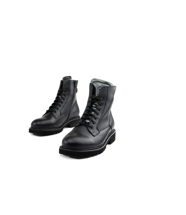 Durea Veterboot Zwart Leer K