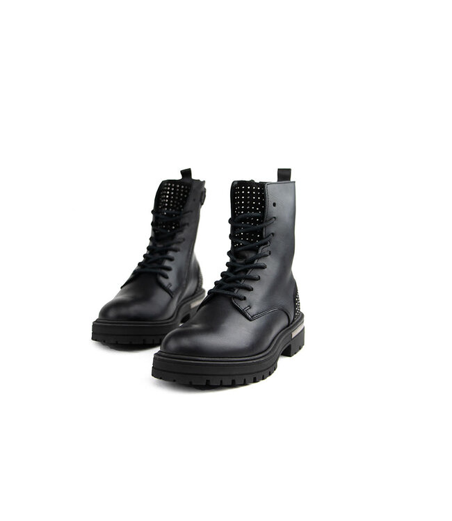 Hip Veterboot Studs Zwart Combi