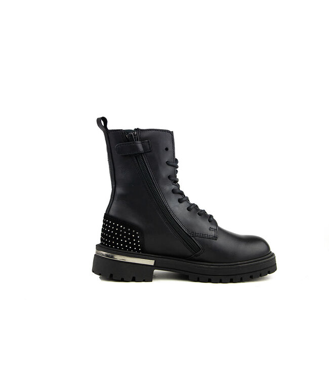 Hip Veterboot Studs Zwart Combi