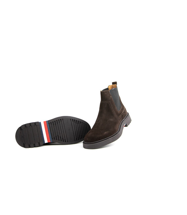 Tommy Hilfiger Boots Comfort Suede Chelsea Dark Coffee