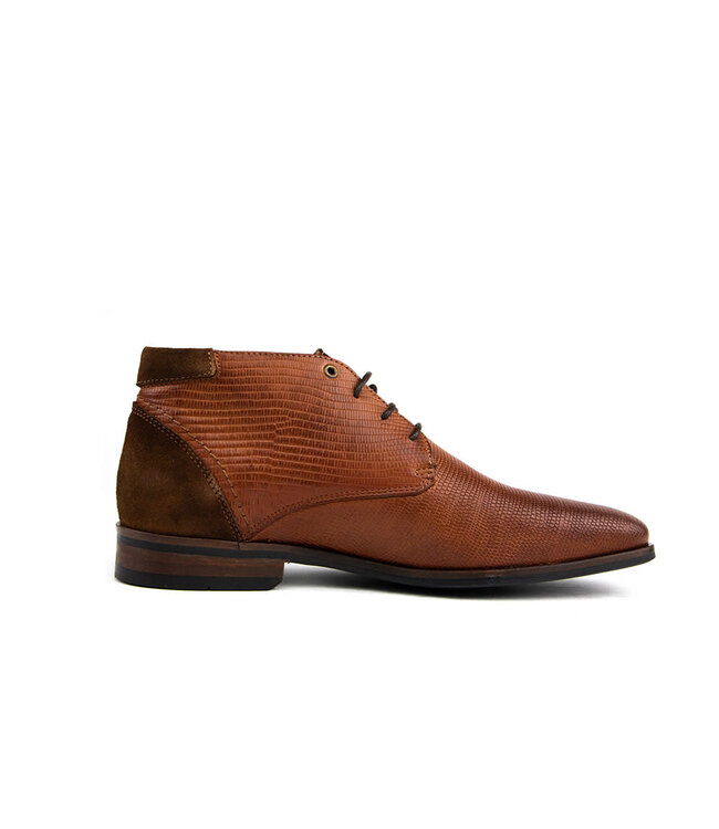 Berkelmans Mid Schnurschuhe Sarvar Cognac Print