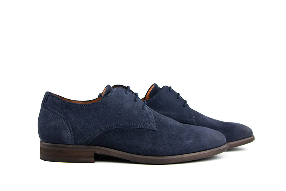 Van Lier Veterschoen Erasmo Navy Blauw Suede Gratis Verzending Steenbergen Schoenen
