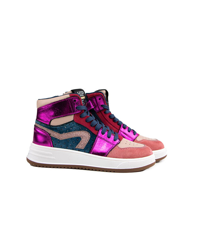 Hip Hoge Sneaker Fucsia Combi