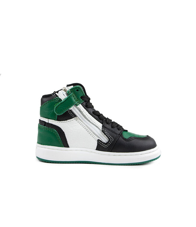 Pinocchio Hoge Sneaker Groen Zwart