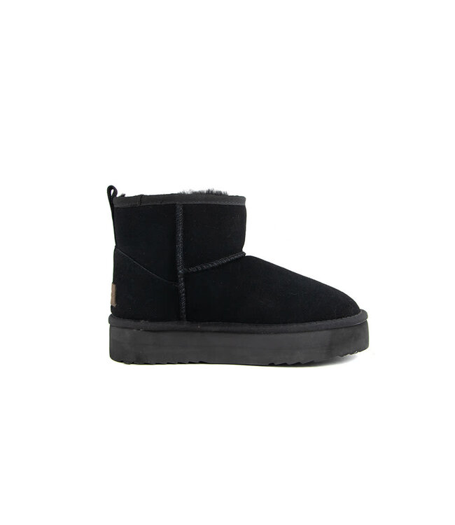 Warmbat Boots Wallaby Plateau Black Suede