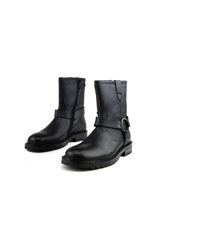 Hip Bikerboot Zwart Combi