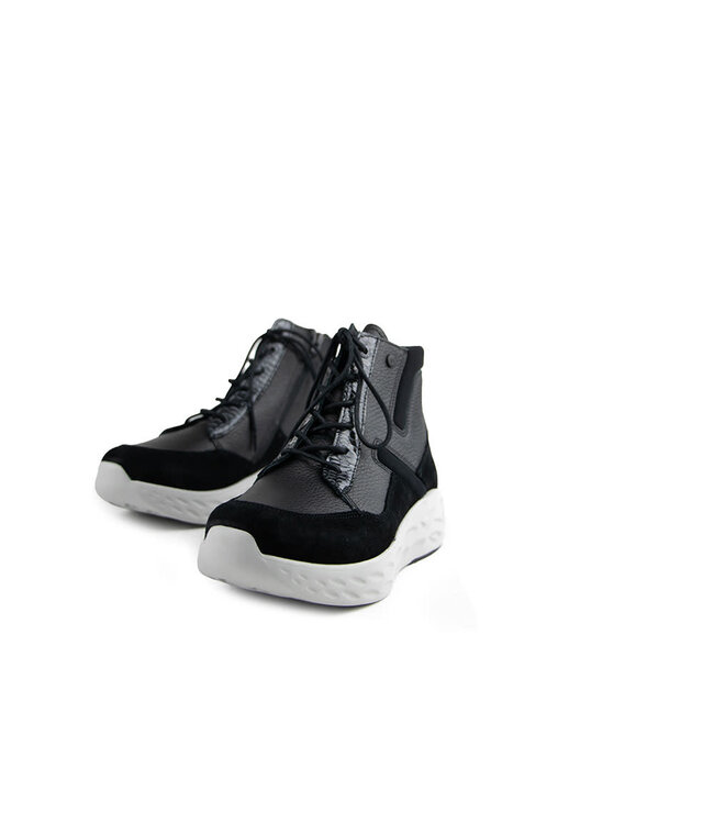Wolky Hoge Sneaker Leap Leather Black