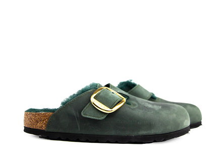 Birkenstock Birkenstock Boston Big Buckle Shearling Thyme Birkenstock Birkenstock Boston Big Buckle Shearling Thyme