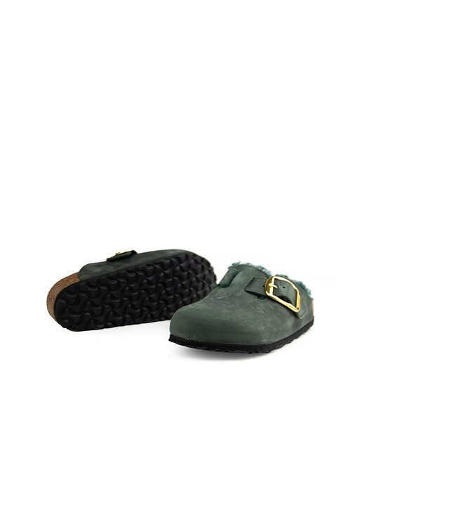 Birkenstock Boston Big Buckle Shearling Thyme