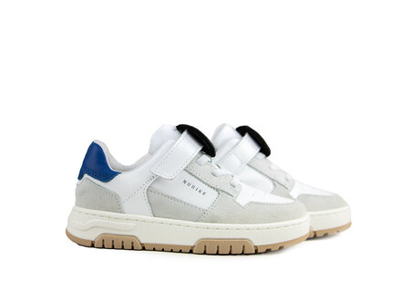 Nubikk Nubikk Basket Court JR White Combi Blue Nubikk Nubikk Basket Court JR White Combi Blue