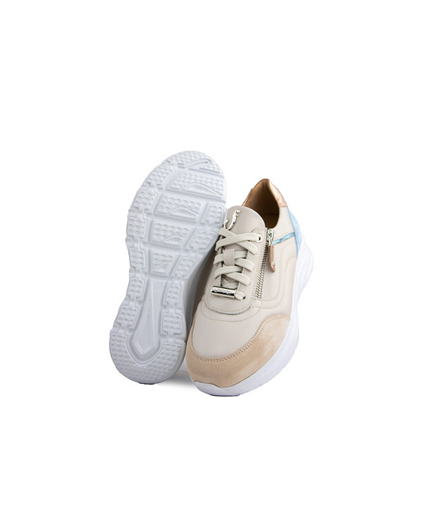 Footnotes Sneaker Pien Beige Calf Combi