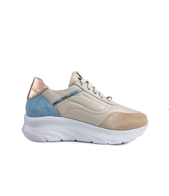 Footnotes Sneaker Pien Beige Calf Combi