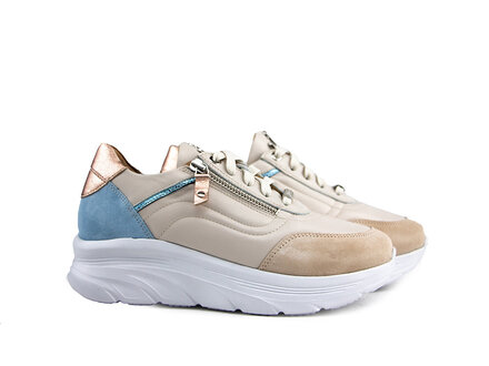 Footnotes Footnotes Sneaker Pien Beige Calf Combi K Footnotes Footnotes Sneaker Pien Beige Calf Combi K
