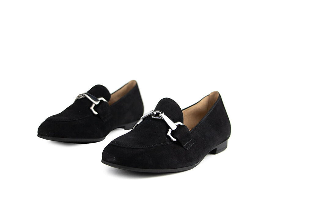 Gabor Gabor Loafer Bit Schwarz Altsilber Suede