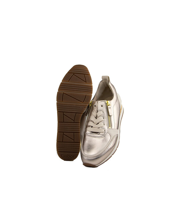 Gabor Sneaker Puder Creme Gold Satin