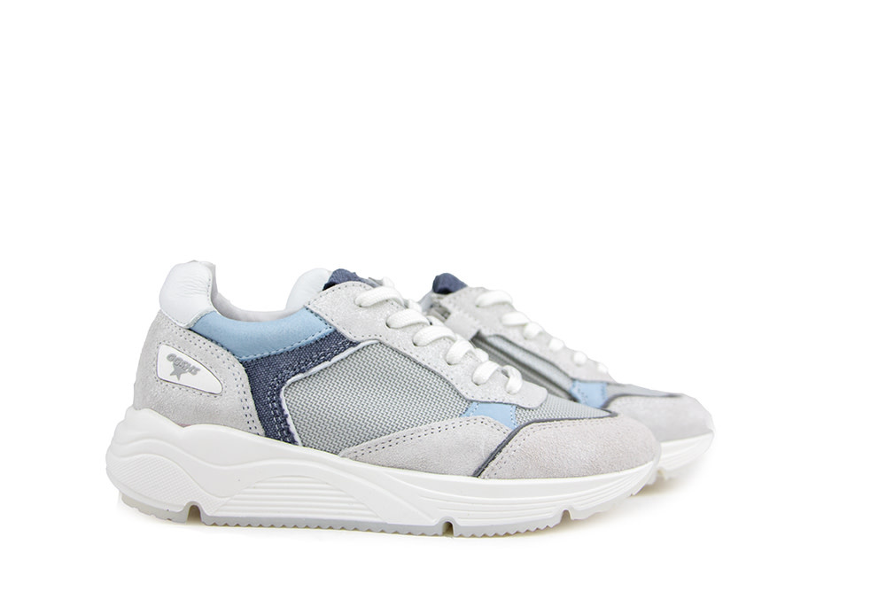GIGA SNEAKER CARAMEL MIX LIGHT GRAY CALFSKIN