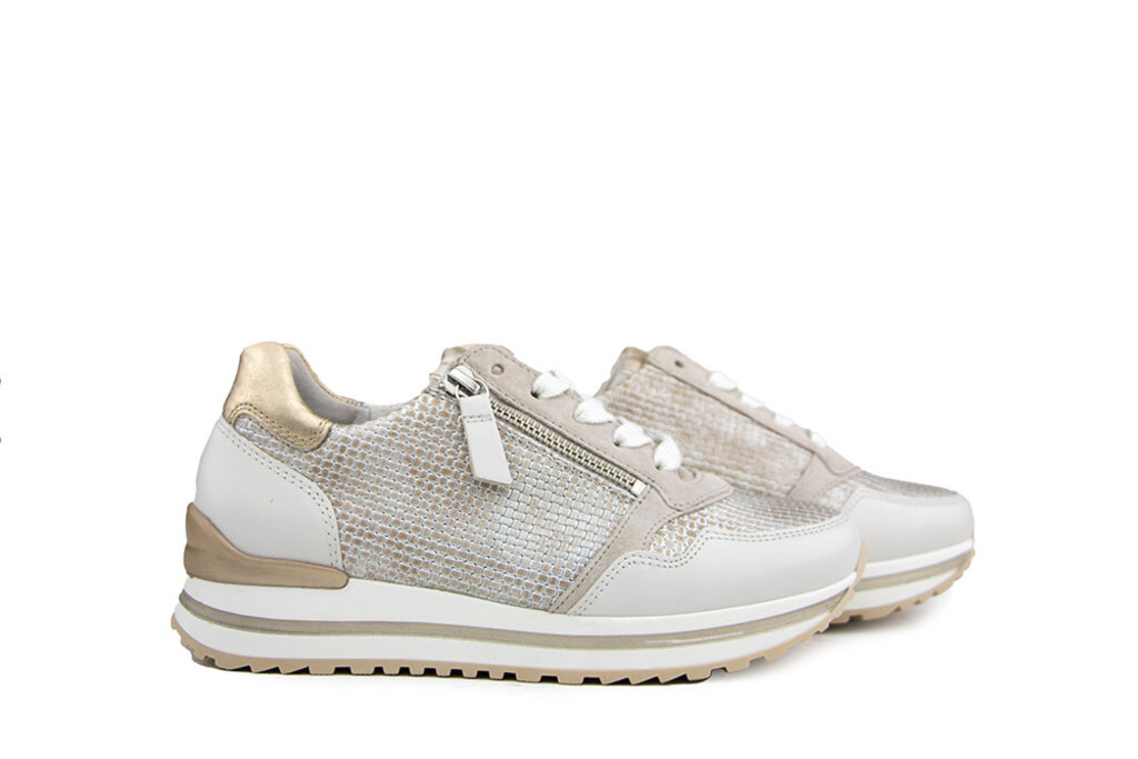 Gabor Gabor Sneaker Raffia Beige Offwhite Platin