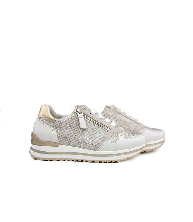 Gabor Sneaker Raffia Beige Offwhite Platin