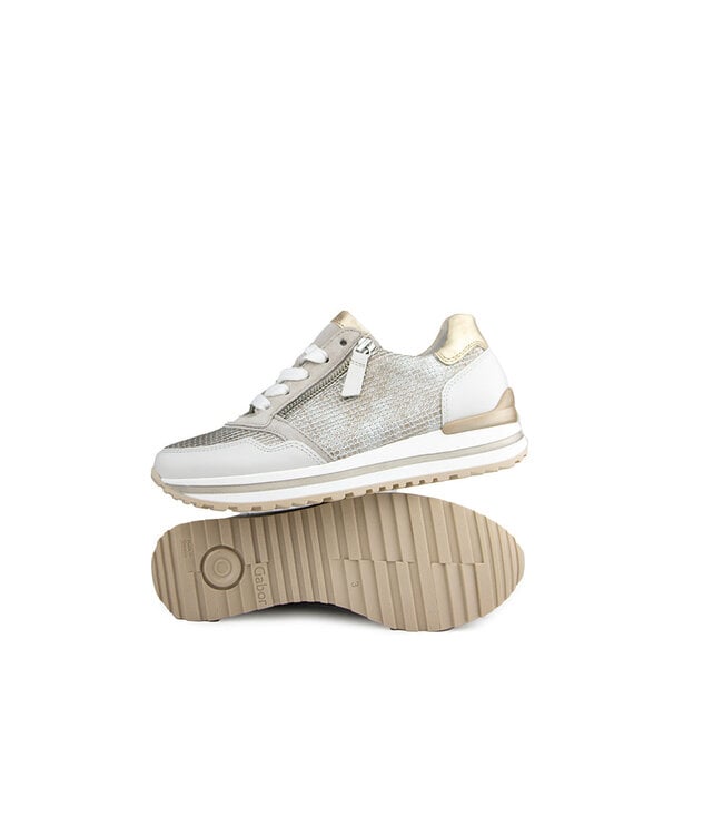 Gabor Gabor Sneaker Raffia Beige Offwhite Platin