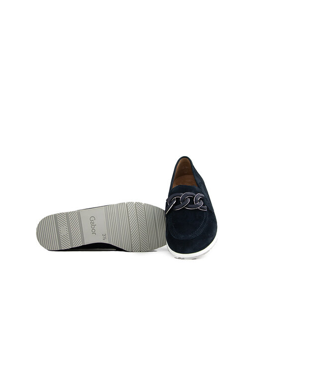 Gabor Loafer Ketting Dark Blue Suede