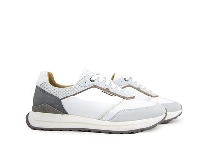 Berkelmans Berkelmans Sneaker Hondo White Calf Grey Suede Berkelmans Berkelmans Sneaker Hondo White Calf Grey Suede