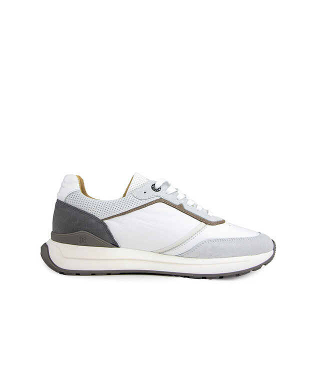 Berkelmans Sneaker Hondo White Calf Grey Suede